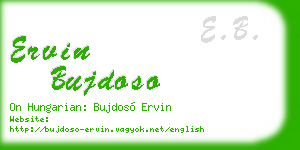 ervin bujdoso business card